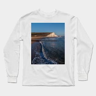 The Seven Sisters from the beach, East Sussex (2) Long Sleeve T-Shirt